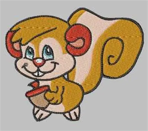Mega Sale Cartoon Squirrel Embroidery Design