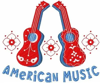 Clearance American Music Embroidery Design