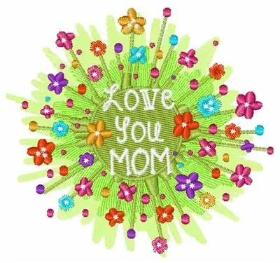 Popular Love You Mom Embroidery Design