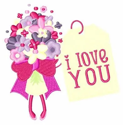 I Love You Embroidery Design Bargain