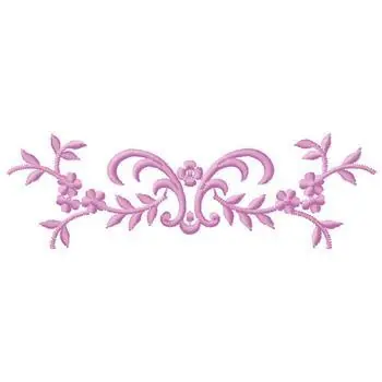 Pink Flower Scroll Embroidery Design Price Cut