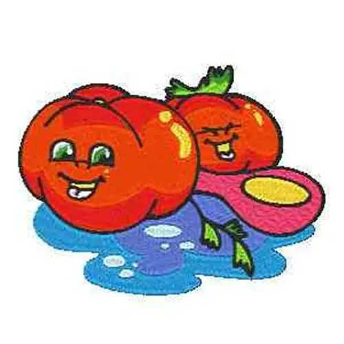 Happy Tomatoes Embroidery Design Brand New