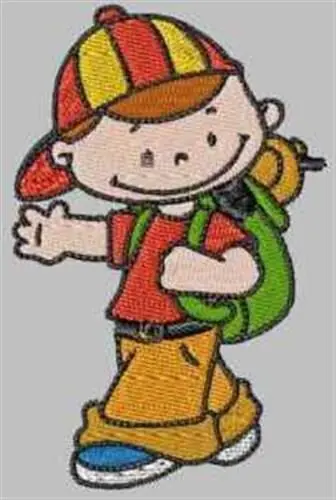 Backpack Boy Embroidery Design Fast Shipping
