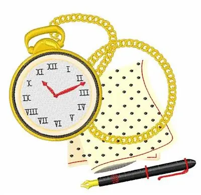 Get Yours Pocket Watch Embroidery Design