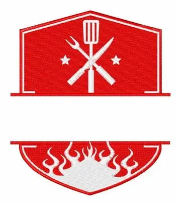 New Release Grilling Logo Embroidery Design