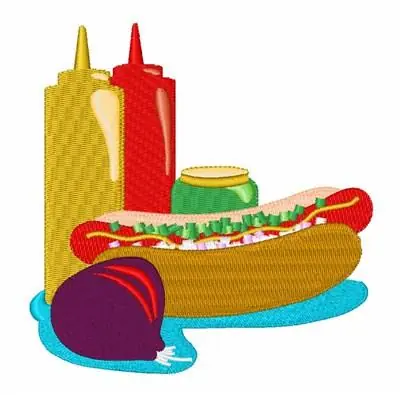 Reduced Price Hot Dog Lunch Embroidery Design
