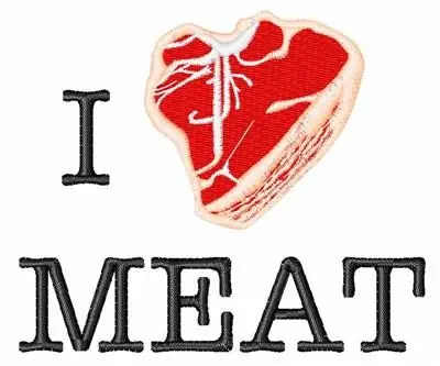 Grab Now I Love Meat Embroidery Design