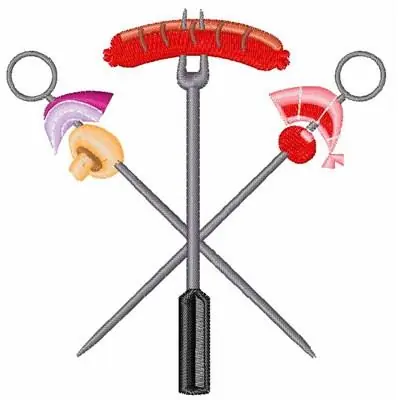 Skewers Embroidery Design Modern