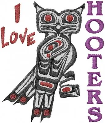 One Day Deal I Love Hooters Embroidery Design