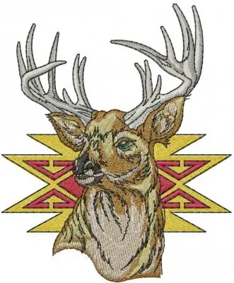 Order Now Tribal Deer Head Embroidery Design
