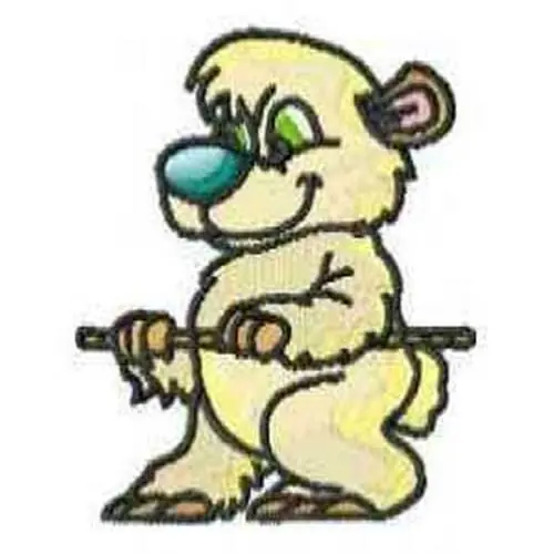 Bear On Rope Embroidery Design Money Back Guarantee