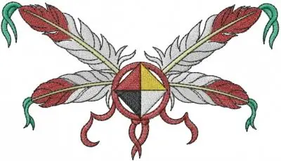 Tribal Feathers Embroidery Design Cheap