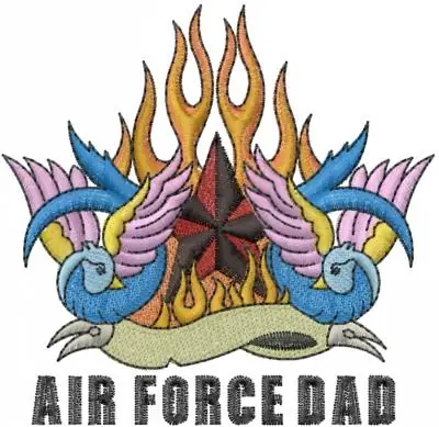 Brand New Air Force Dad Embroidery Design