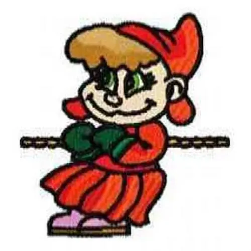 Secure Checkout Girl On Rope Embroidery Design