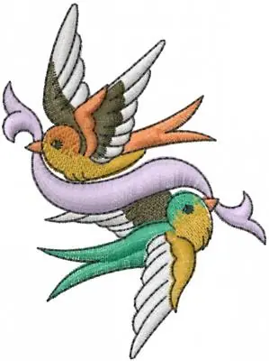 Two Birds Embroidery Design Reduced Price