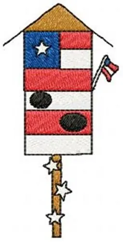 No Minimum Order American Birdhouse Embroidery Design