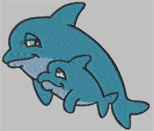 Cartoon Dolphins Embroidery Design Cheap