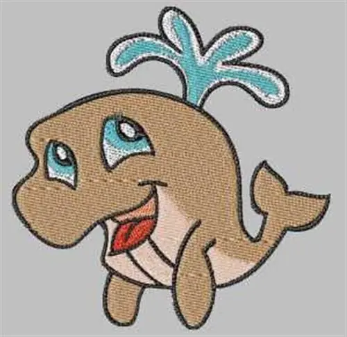 Cartoon Whale Embroidery Design Shop Now