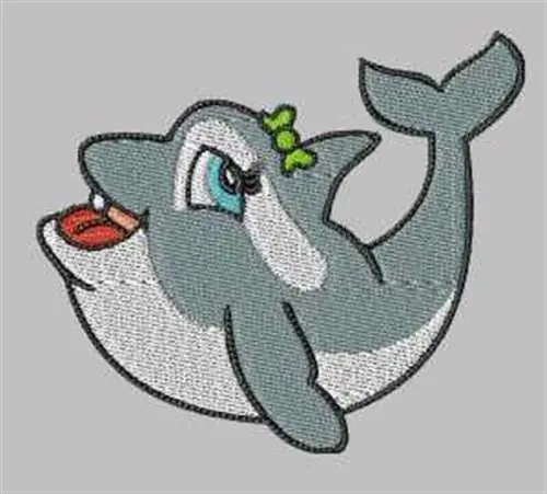Whale Cartoon Embroidery Design Genuine