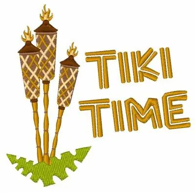 Tiki Time Embroidery Design Fresh Stock