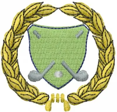Popular Golf Crest Embroidery Design