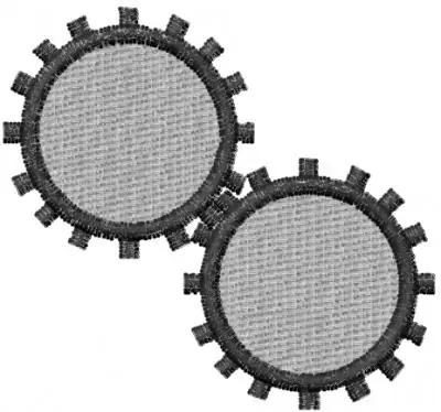 Secure Checkout 2 Gears Embroidery Design