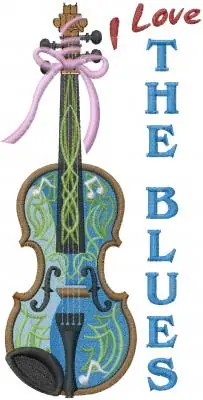 I Love The Blues Embroidery Design Viral