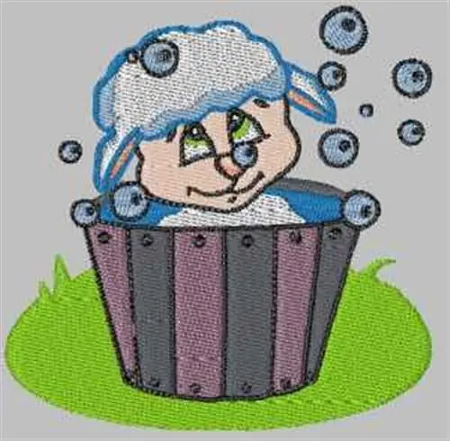 Sheep Bath Embroidery Design Buy Online