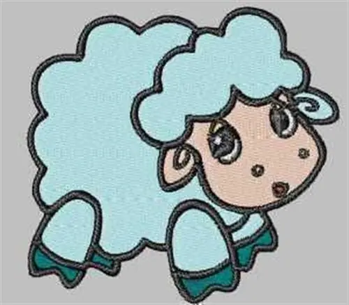 Seasonal Sale Blue Sheep Embroidery Design