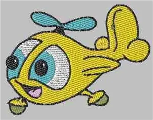 New Release Helicopter Cartoon Embroidery Design