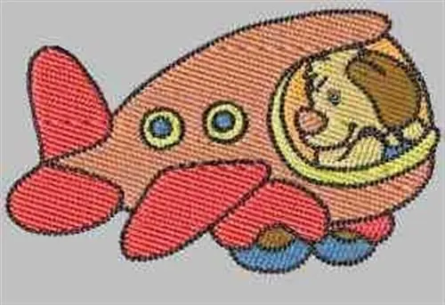 Special Offer Puppy In Plane Embroidery Design