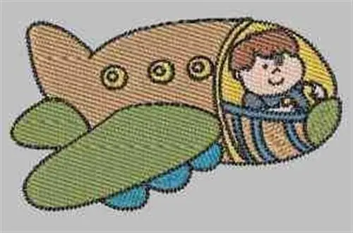 Sale Boy In Plane Embroidery Design