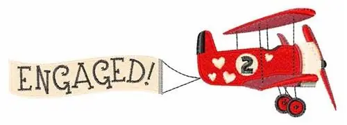 Engaged Vintage Airplane Embroidery Design Buy Online