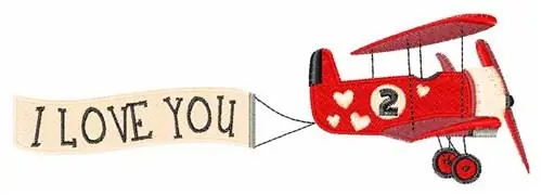 Discount Vintage Airplane Love Embroidery Design