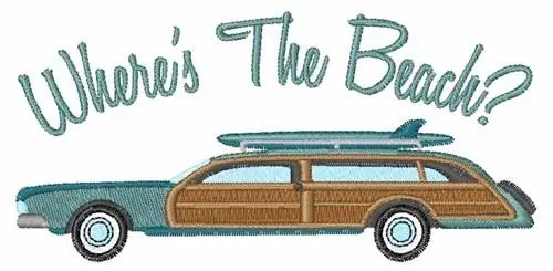 Limited Time Wheres The Beach? Embroidery Design