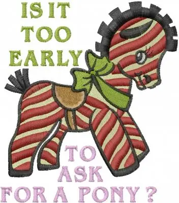 Christmas Pony Embroidery Design Hot Deal