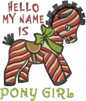 Christmas Pony Girl Embroidery Design Original