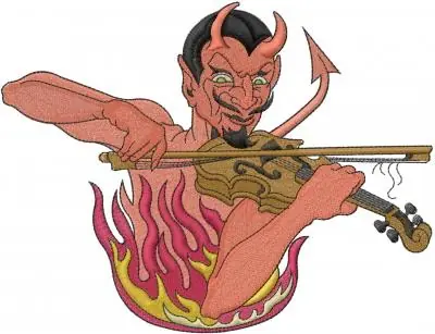 Grab Now Devil in Flames Embroidery Design
