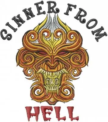 One Day Deal Sinner From Hell Embroidery Design