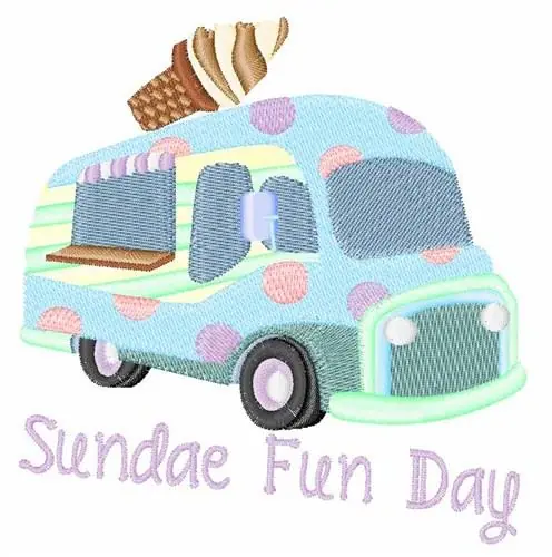 Today Only Sundae Fun Day Embroidery Design