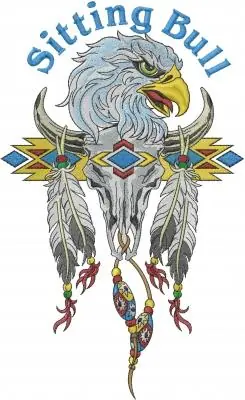 Sitting Bull Eagle Embroidery Design Clearance