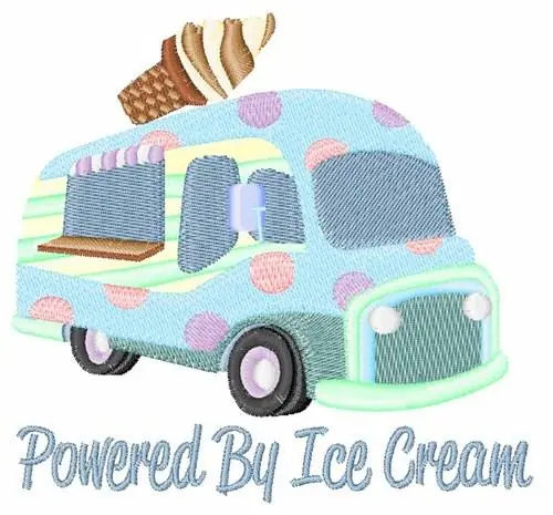 Powered By Ice Cream Embroidery Design Exclusive