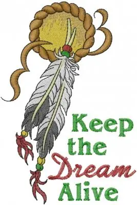 Feathered Dream Catcher Embroidery Design Markdown