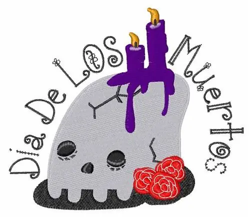 Popular Skull With Candles Embroidery Design