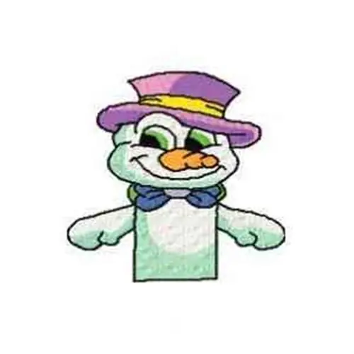 Snowman Puppet Front Embroidery Design Worldwide Shipping