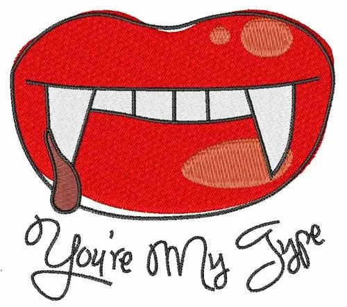Special Discount My Type Vampire Lips Embroidery Design