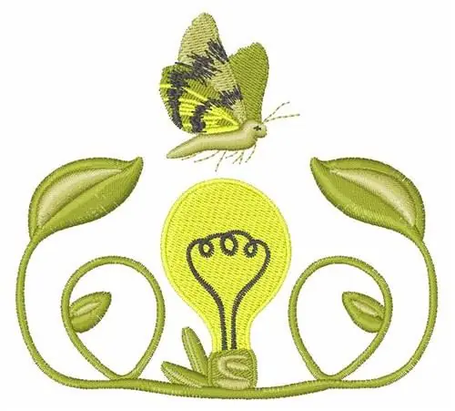 Moth & Light Bulb Embroidery Design High Quality