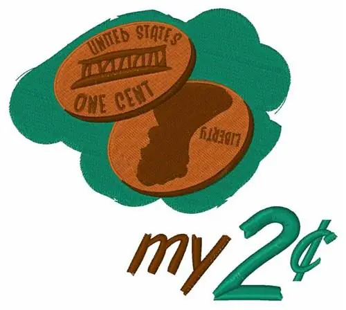Pennies 2 Cents Embroidery Design Super Sale