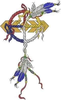 Buy Direct Feathered Indian Icon Embroidery Design