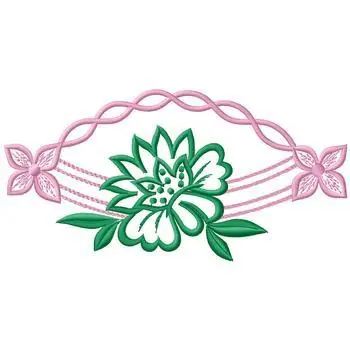 Brand New Floral Swirl Outline Embroidery Design